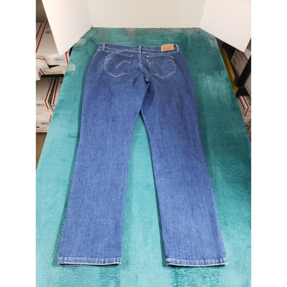 Levis Jeans Size 14 Womens Blue Denim Ladies Pants Mid Rise Classic Skinny - Picture 10 of 14